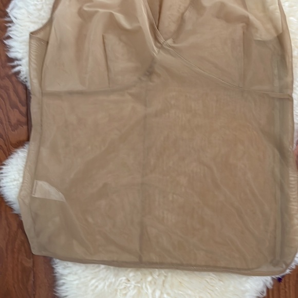 Soft Surroundings Tan/Nude Sheer Top/ Nylon & Spandex blend/ Side Zipper Closure - Picture 3 of 10